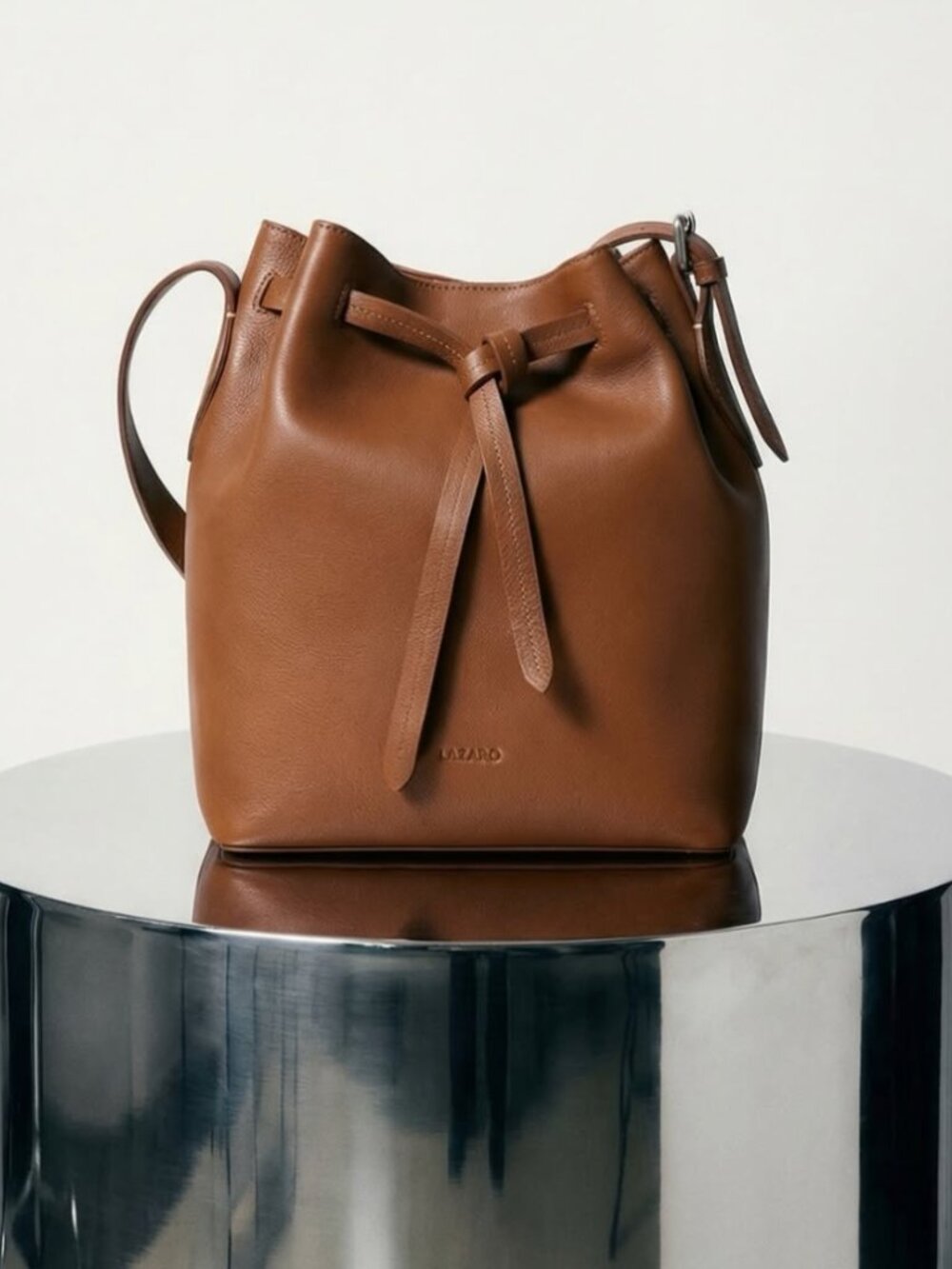 Coya Leather Bucket Bag - Cognac - LAZARO - Picture 2 of 6